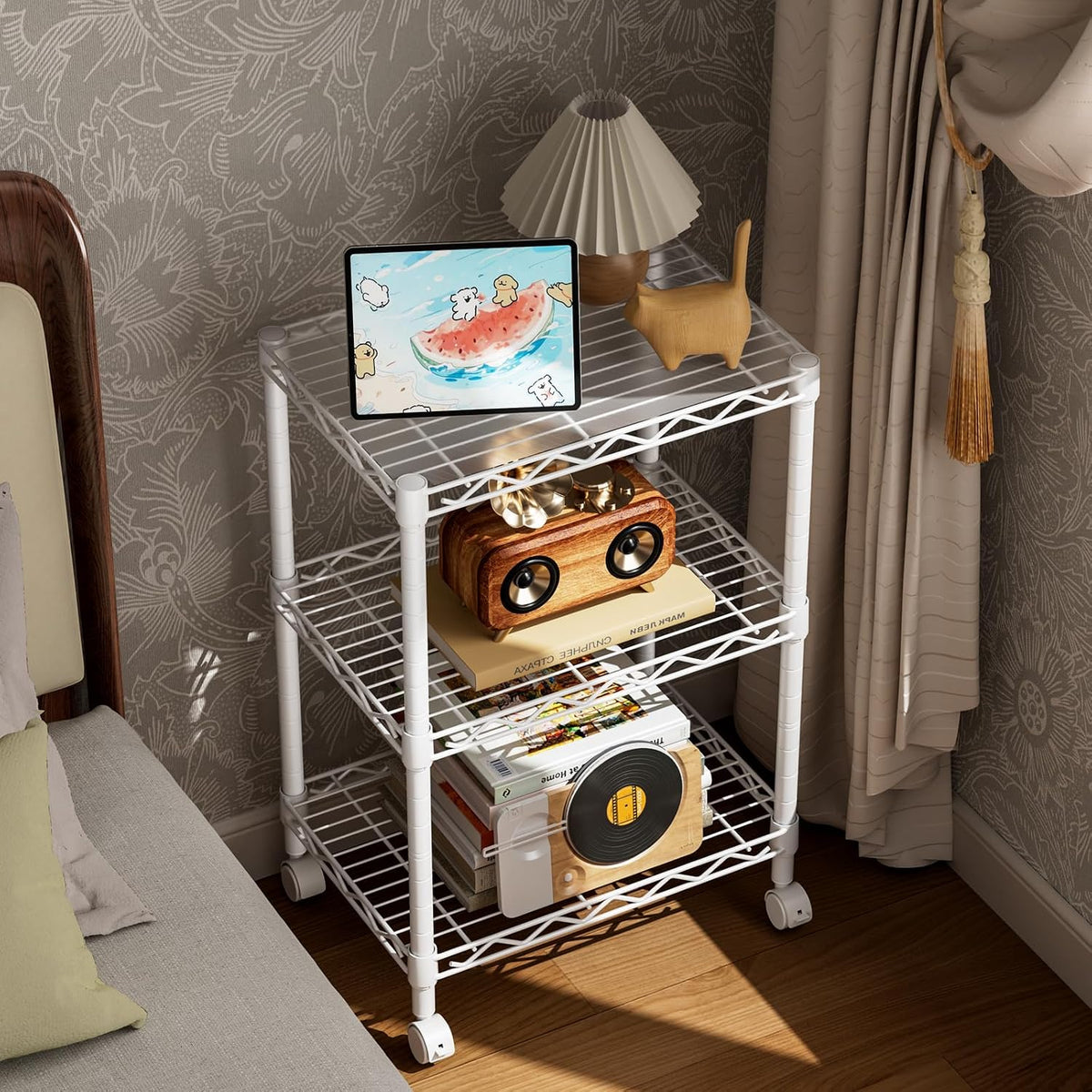 5Tier Adjustable Storage Shelves Metal Wire Shelving Standing Shelf