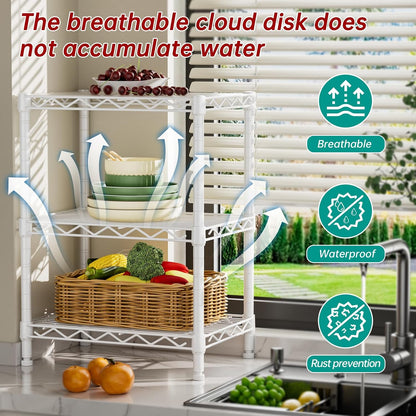 5Tier Adjustable Storage Shelves Metal Wire Shelving Standing Shelf
