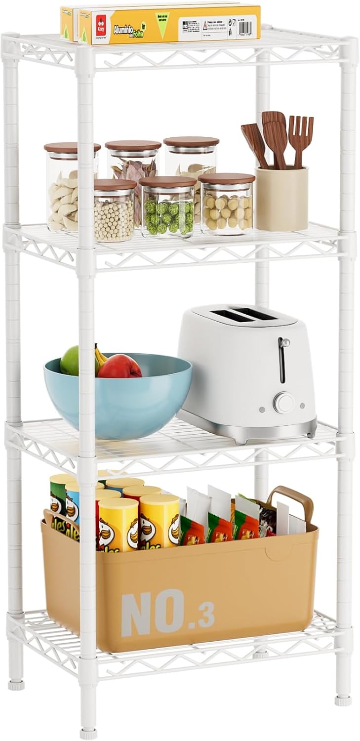 5Tier Adjustable Storage Shelves Metal Wire Shelving Standing Shelf
