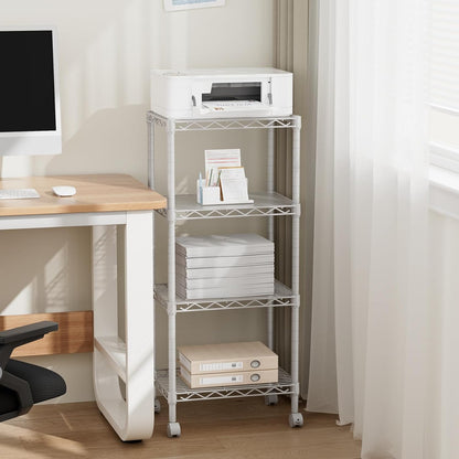 5Tier Adjustable Storage Shelves Metal Wire Shelving Standing Shelf