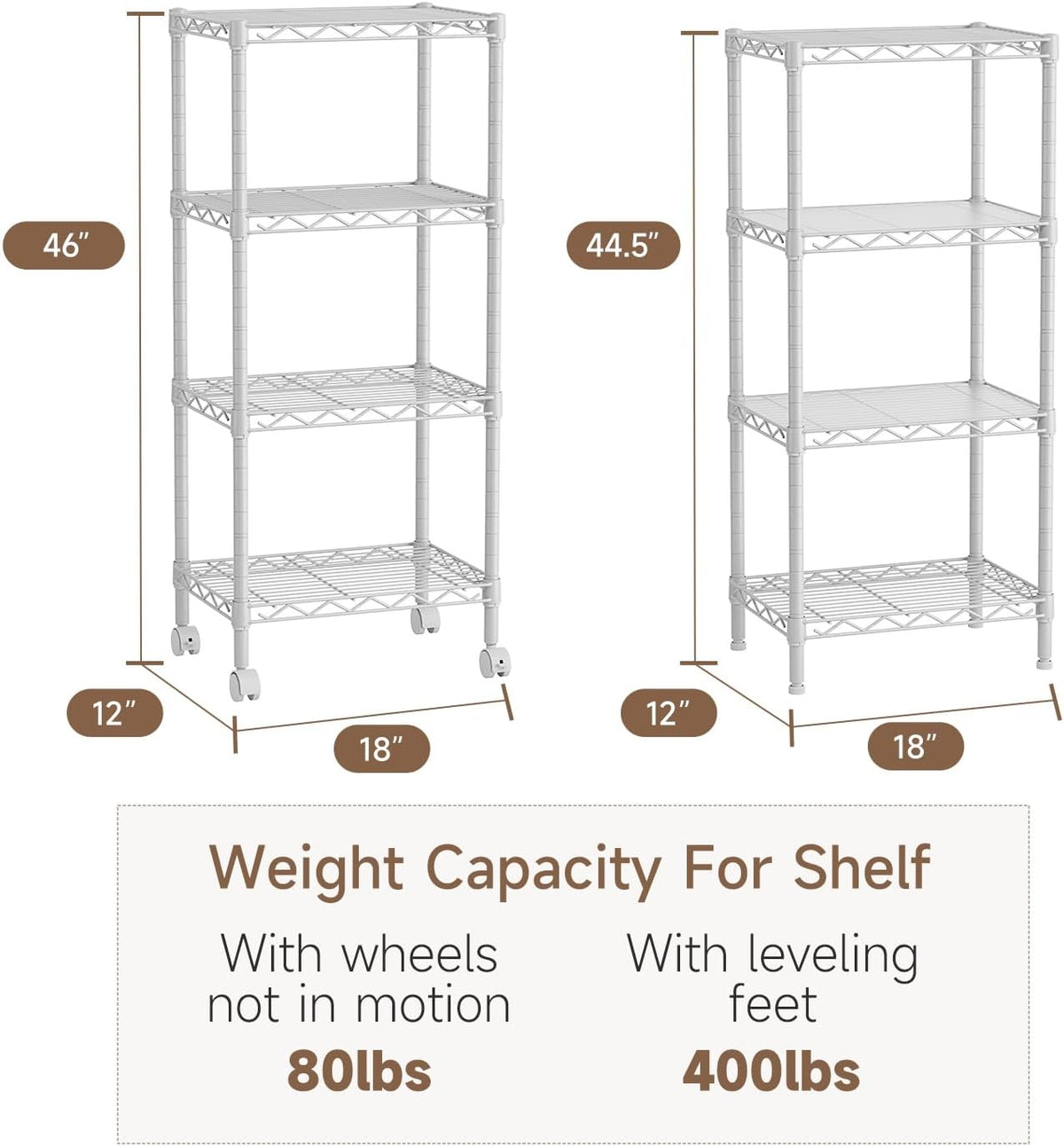 5Tier Adjustable Storage Shelves Metal Wire Shelving Standing Shelf