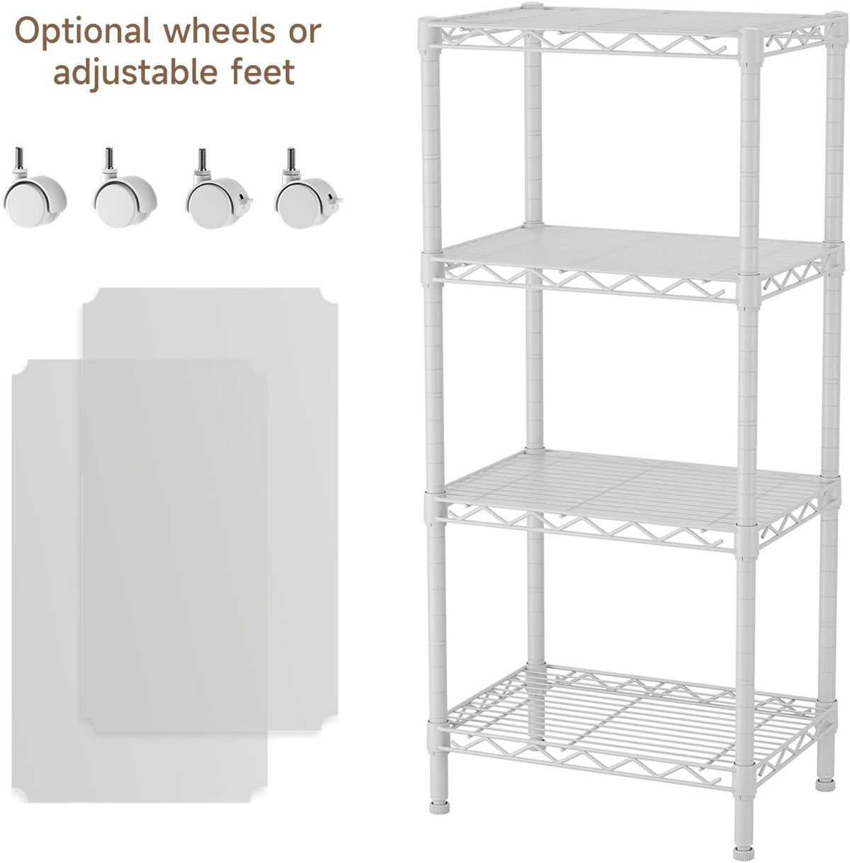 5Tier Adjustable Storage Shelves Metal Wire Shelving Standing Shelf