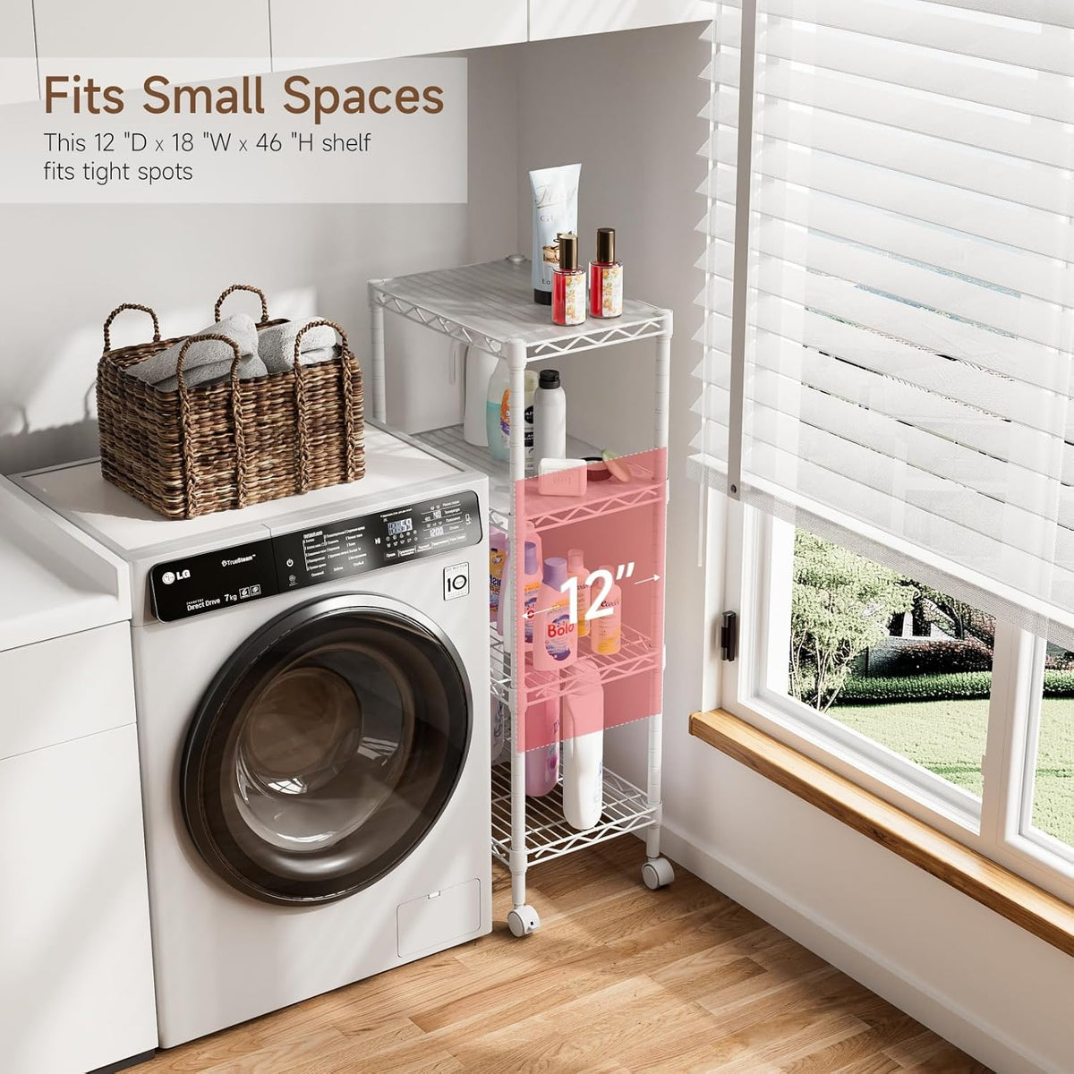 5Tier Adjustable Storage Shelves Metal Wire Shelving Standing Shelf