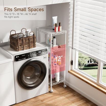5Tier Adjustable Storage Shelves Metal Wire Shelving Standing Shelf