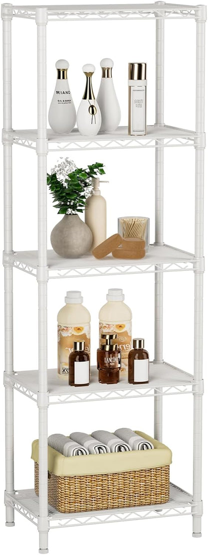 5Tier Adjustable Storage Shelves Metal Wire Shelving Standing Shelf