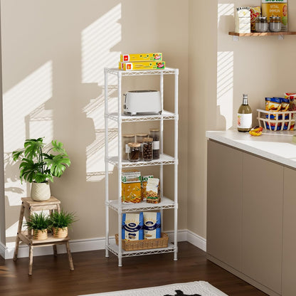 5Tier Adjustable Storage Shelves Metal Wire Shelving Standing Shelf
