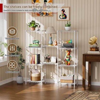 5Tier Adjustable Storage Shelves Metal Wire Shelving Standing Shelf