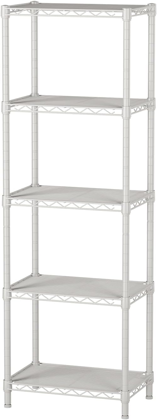 5Tier Adjustable Storage Shelves Metal Wire Shelving Standing Shelf