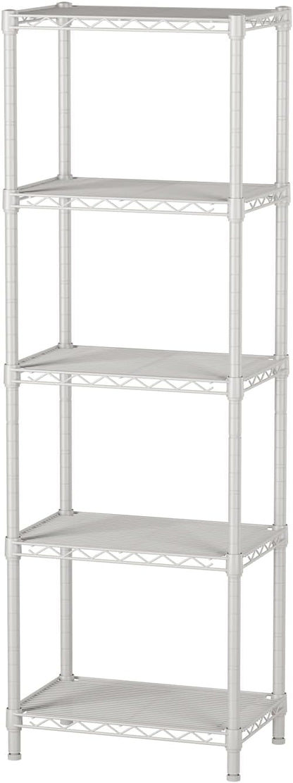 5Tier Adjustable Storage Shelves Metal Wire Shelving Standing Shelf