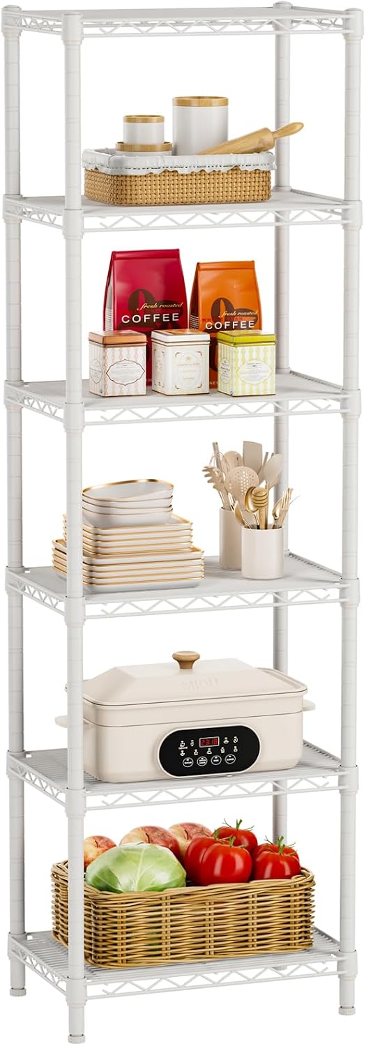 5Tier Adjustable Storage Shelves Metal Wire Shelving Standing Shelf