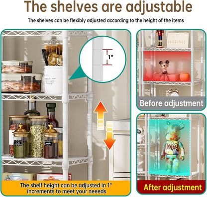 5Tier Adjustable Storage Shelves Metal Wire Shelving Standing Shelf