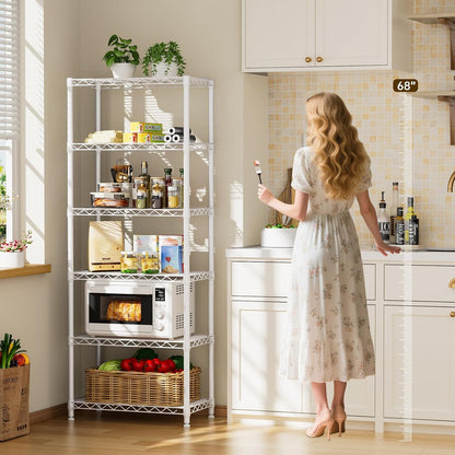5Tier Adjustable Storage Shelves Metal Wire Shelving Standing Shelf