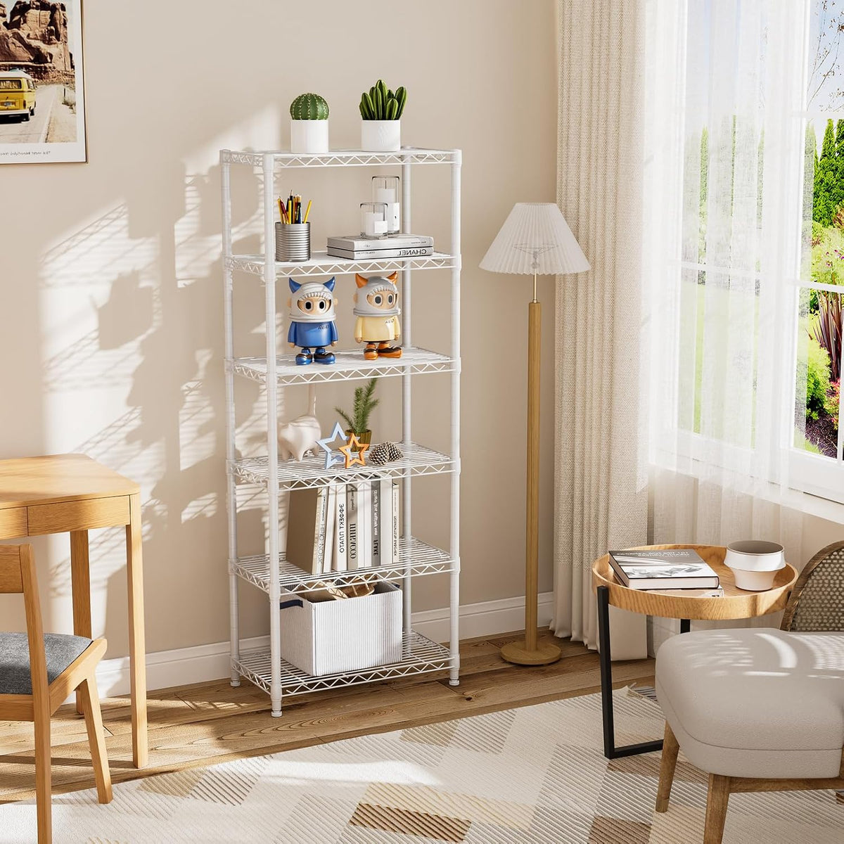5Tier Adjustable Storage Shelves Metal Wire Shelving Standing Shelf