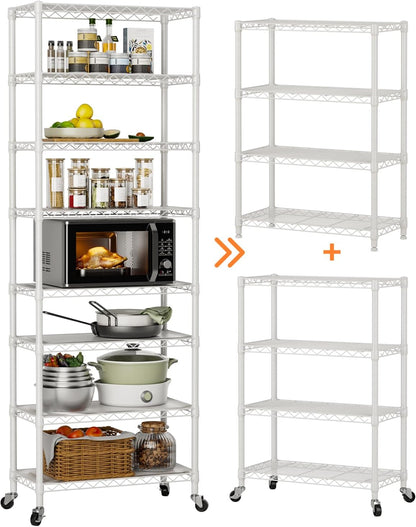 5Tier Adjustable Storage Shelves Metal Wire Shelving Standing Shelf