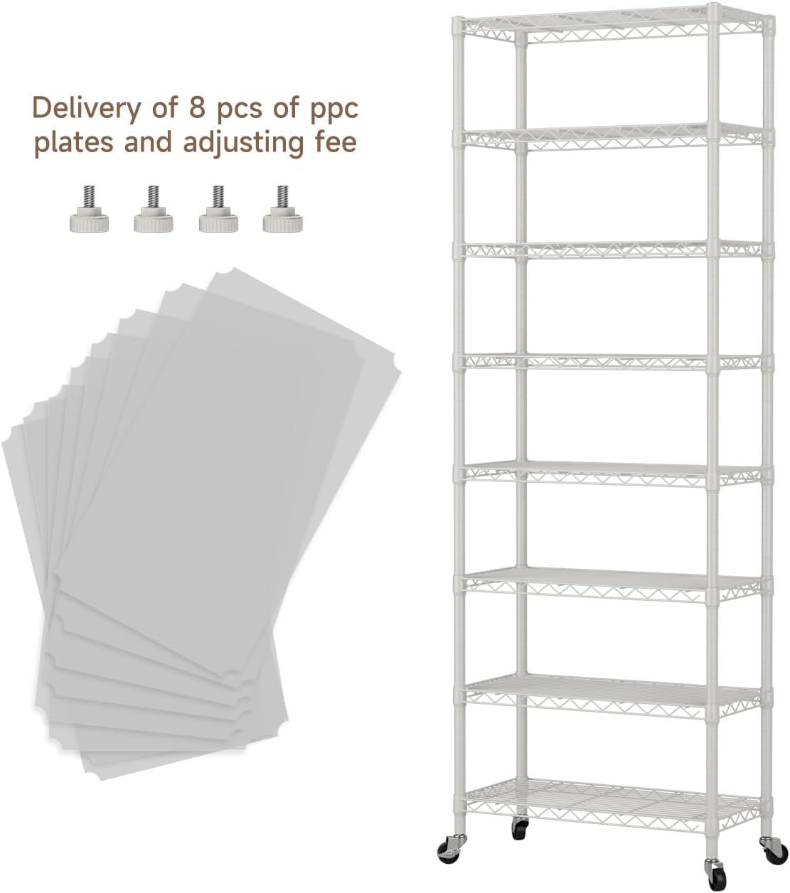 5Tier Adjustable Storage Shelves Metal Wire Shelving Standing Shelf