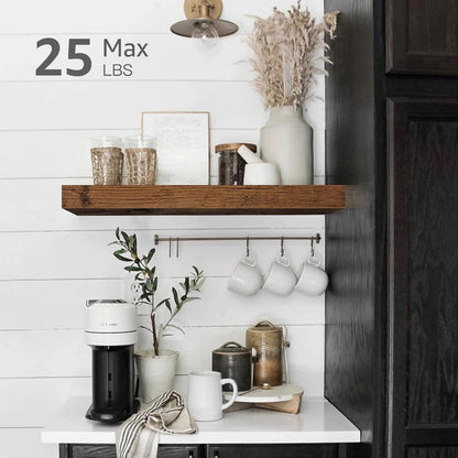 Floating Shelves for Wall Small Shelf (Brown, Set of 3, 15.7" x 6.7")