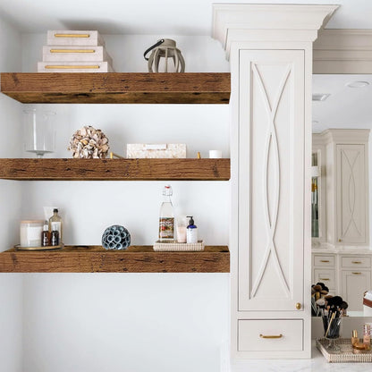 Floating Shelves for Wall Small Shelf (Brown, Set of 3, 15.7" x 6.7")