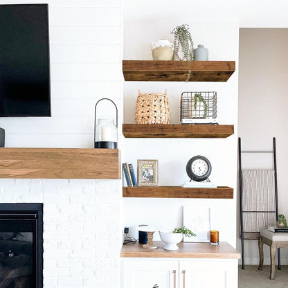Floating Shelves for Wall Small Shelf (Brown, Set of 3, 15.7" x 6.7")