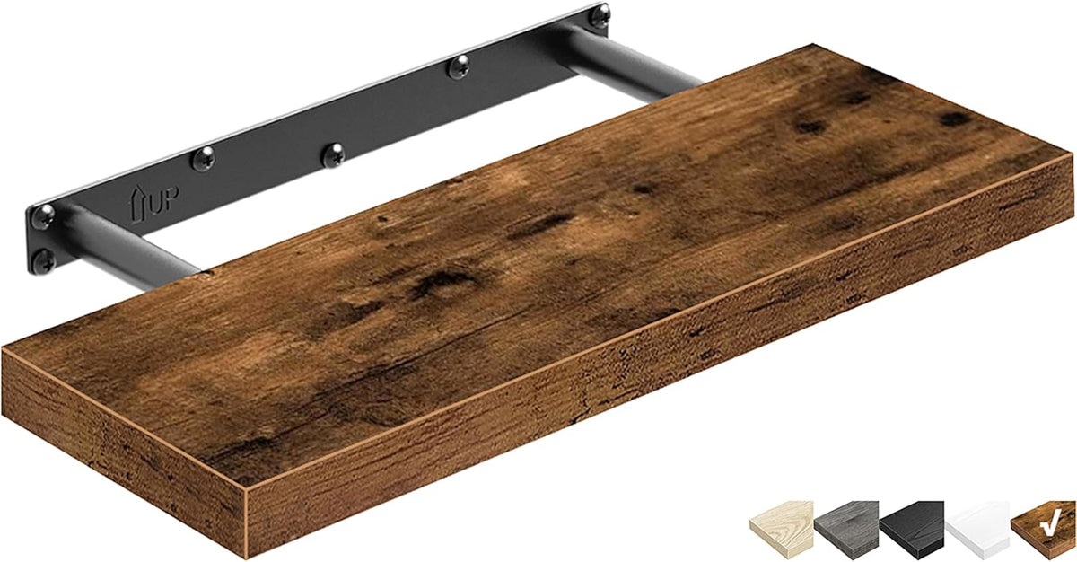 Floating Shelves for Wall Small Shelf (Brown, Set of 3, 15.7" x 6.7")