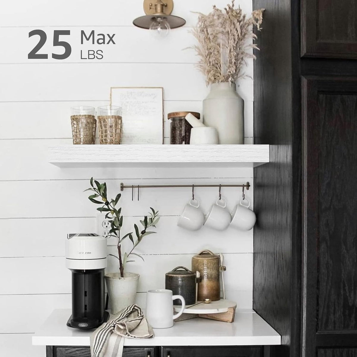 Floating Shelves for Wall Small Shelf (Brown, Set of 3, 15.7" x 6.7")