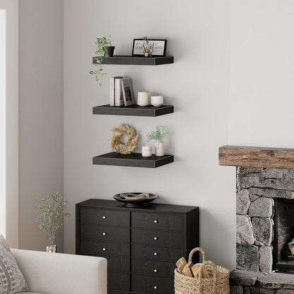 Floating Shelves for Wall Small Shelf (Brown, Set of 3, 15.7" x 6.7")