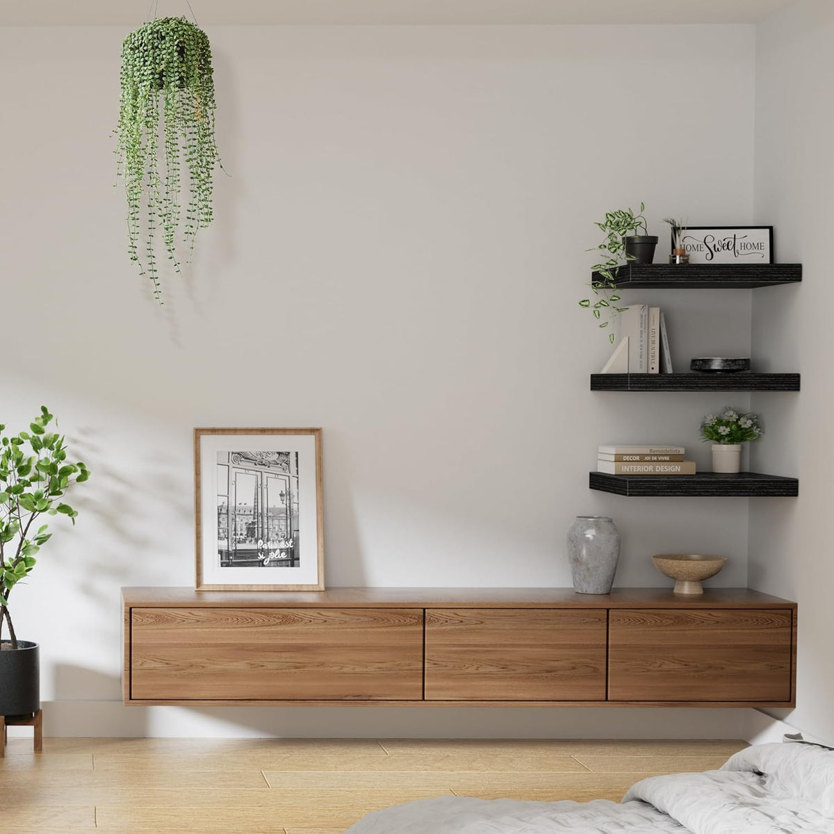 Floating Shelves for Wall Small Shelf (Brown, Set of 3, 15.7" x 6.7")