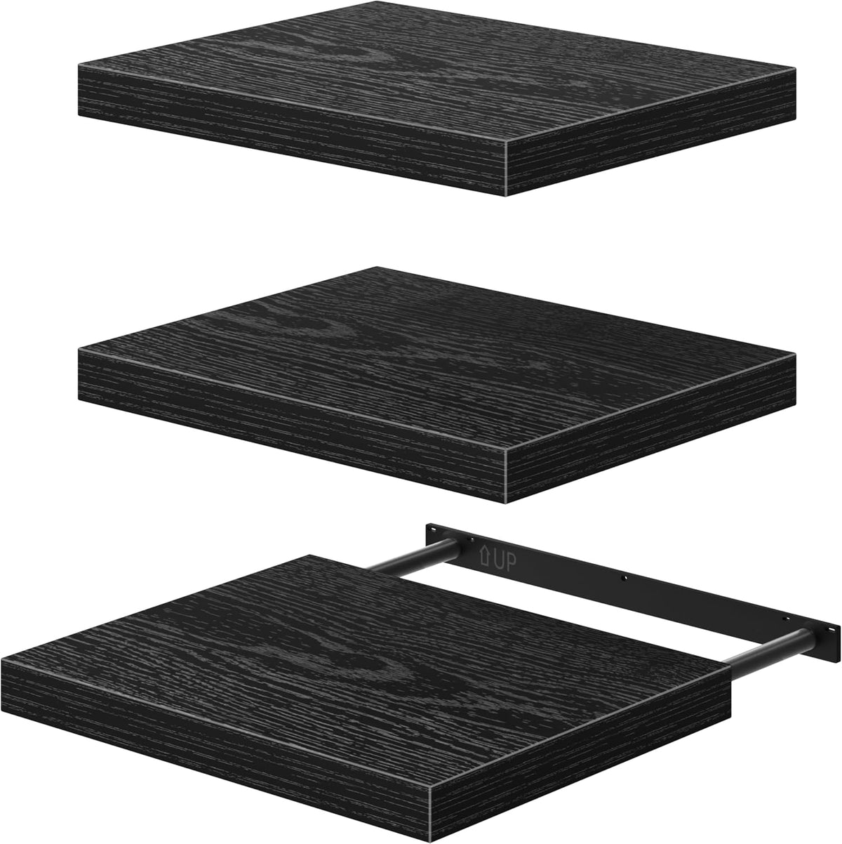 Floating Shelves for Wall Small Shelf (Brown, Set of 3, 15.7" x 6.7")