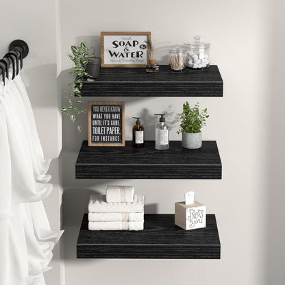 Floating Shelves for Wall Small Shelf (Brown, Set of 3, 15.7" x 6.7")