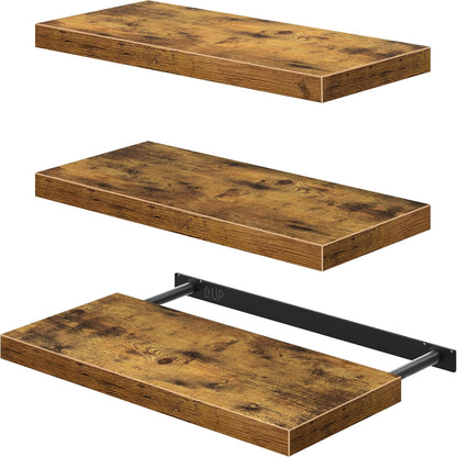 Floating Shelves for Wall Small Shelf (Brown, Set of 3, 15.7" x 6.7")