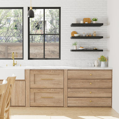 Floating Shelves for Wall Small Shelf (Brown, Set of 3, 15.7" x 6.7")