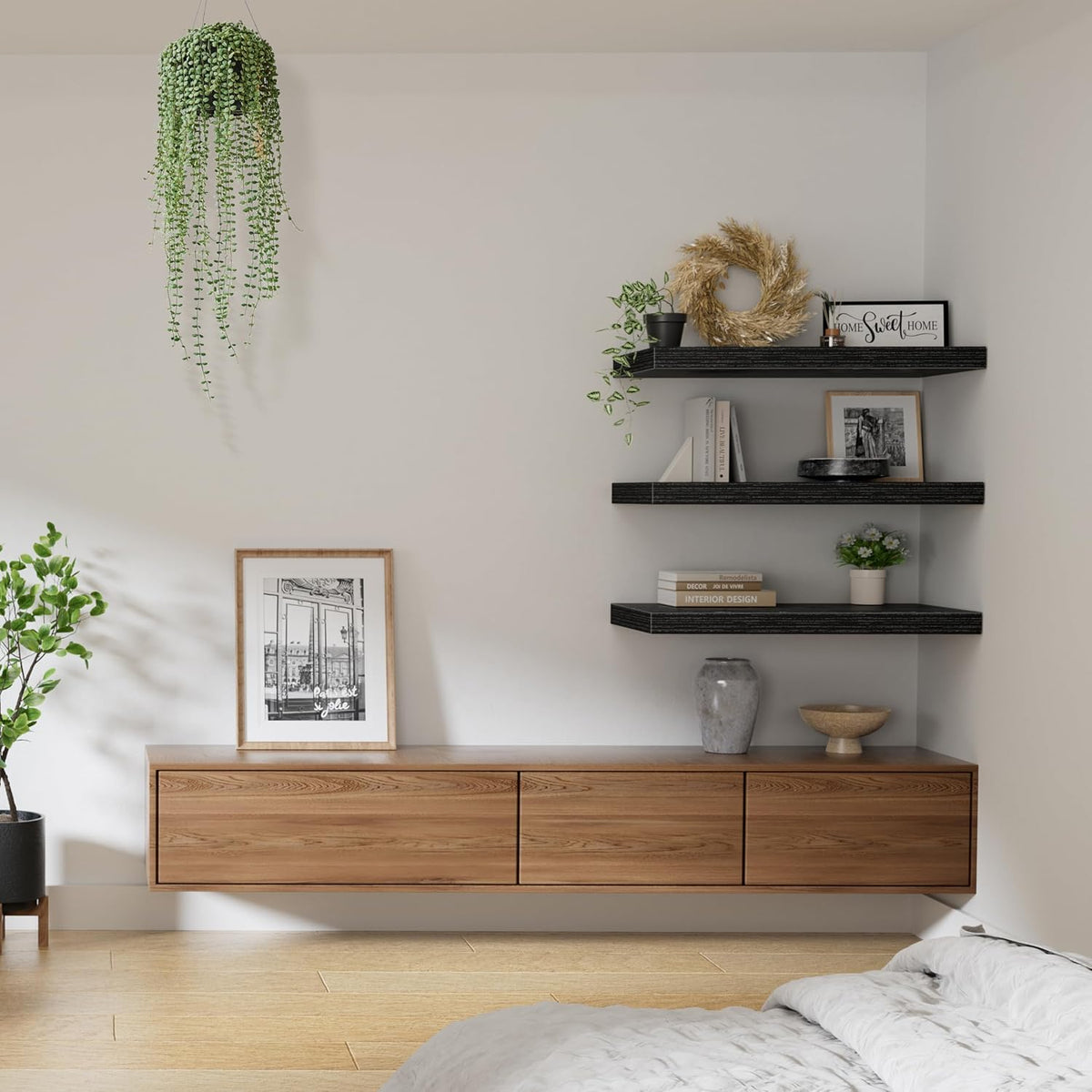 Floating Shelves for Wall Small Shelf (Brown, Set of 3, 15.7" x 6.7")