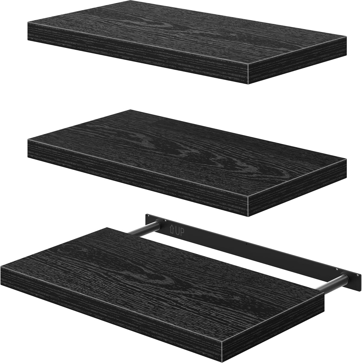 Floating Shelves for Wall Small Shelf (Brown, Set of 3, 15.7" x 6.7")