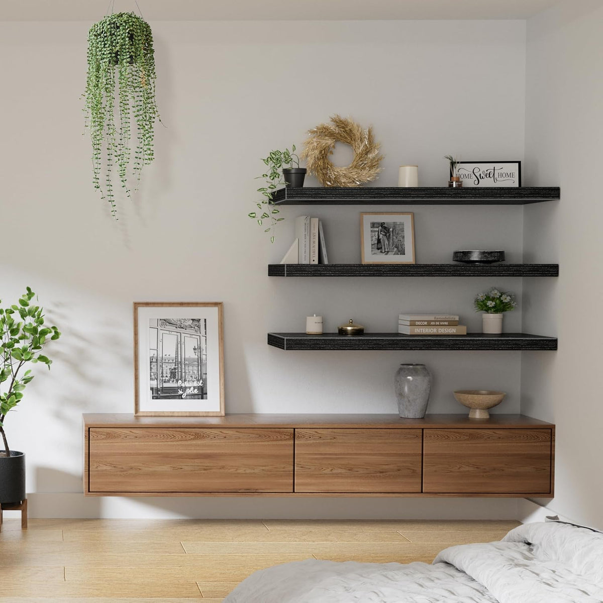 Floating Shelves for Wall Small Shelf (Brown, Set of 3, 15.7" x 6.7")