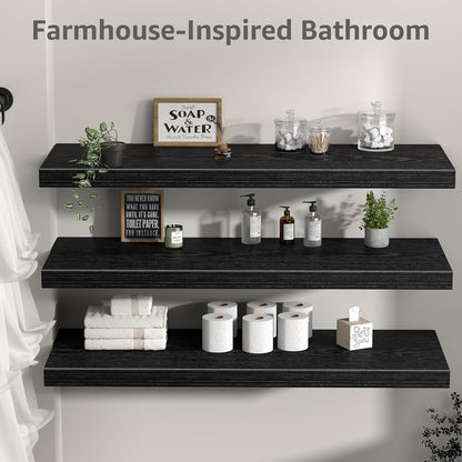 Floating Shelves for Wall Small Shelf (Brown, Set of 3, 15.7" x 6.7")