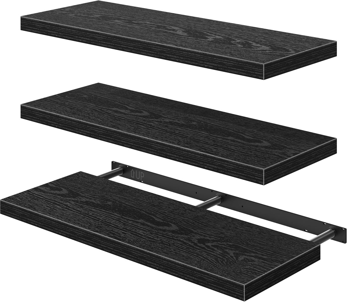 Floating Shelves for Wall Small Shelf (Brown, Set of 3, 15.7" x 6.7")