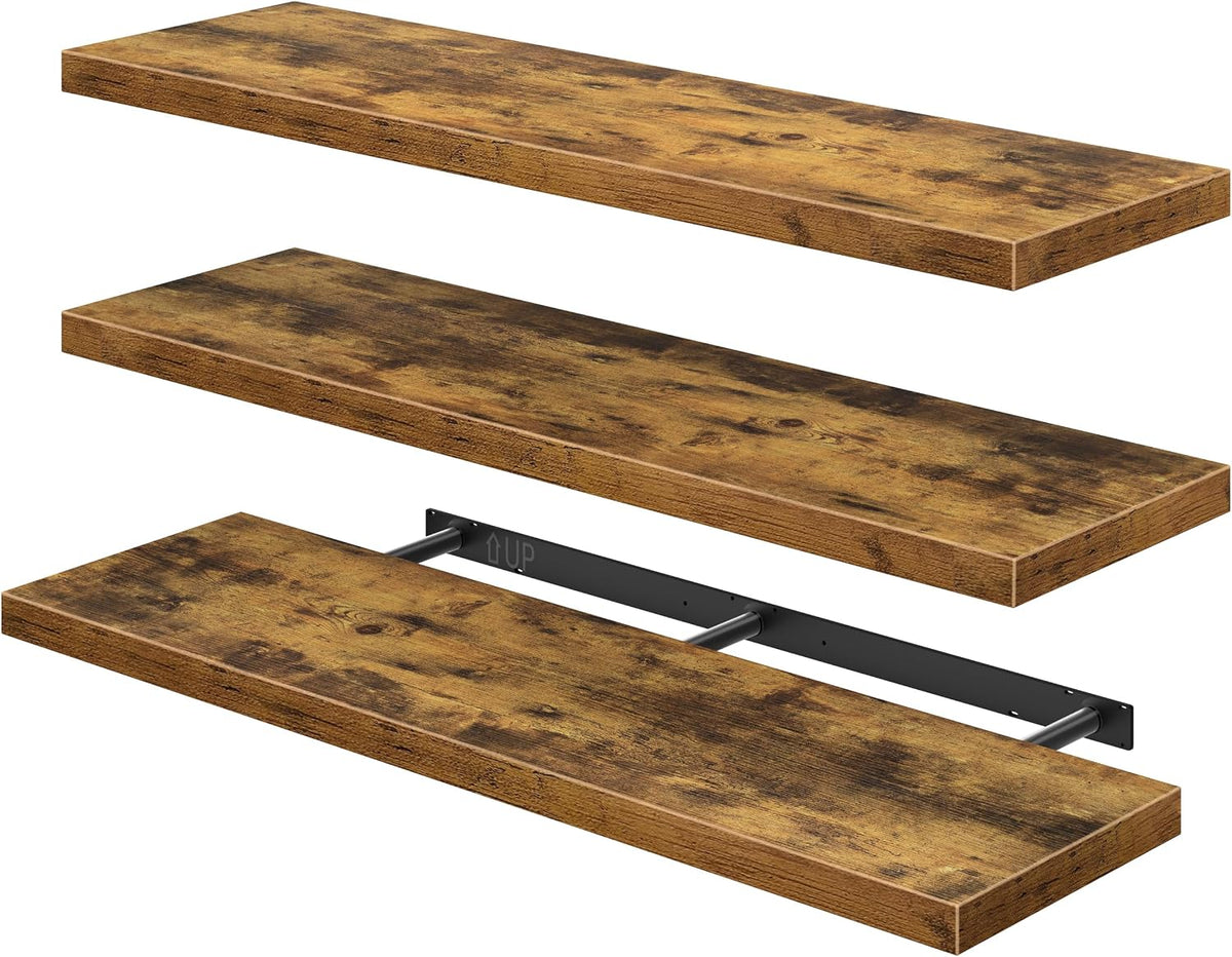 Floating Shelves for Wall Small Shelf (Brown, Set of 3, 15.7" x 6.7")
