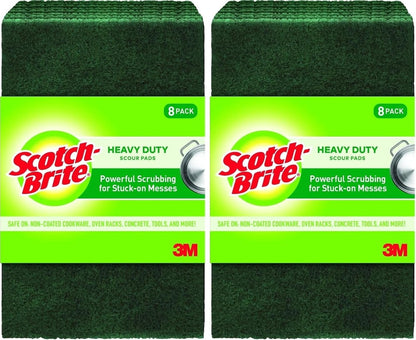 Heavy Duty Scouring Pad, 8 Pack