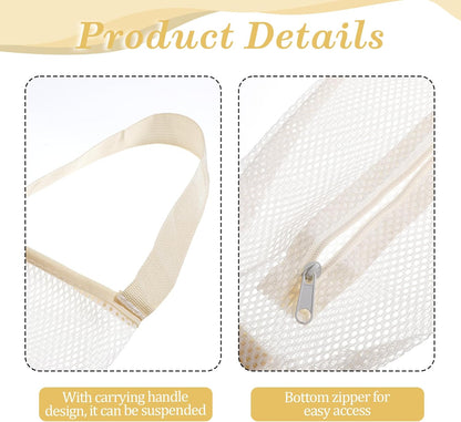 2 Pack Mesh Grocery Bag Holder, Hanging Grocery Bag Holder for Plastic Bags, Reusable White Shopping Plastic Bags Dispenser, For Kitchen Disposable Shopping Saver