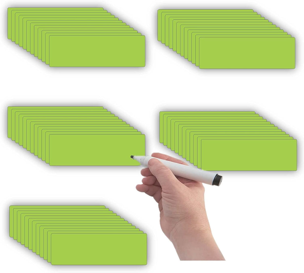 STTMGN Dry Erase Magnetic Labels (1x3,Pack of 60),Write On Magnets Sticker,Real Waterproof/Reusable for Classroom&Office&Cabinet&whiteboard&Fridge&More (Multicolor)