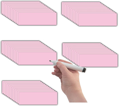 STTMGN Dry Erase Magnetic Labels (1x3,Pack of 60),Write On Magnets Sticker,Real Waterproof/Reusable for Classroom&Office&Cabinet&whiteboard&Fridge&More (Multicolor)