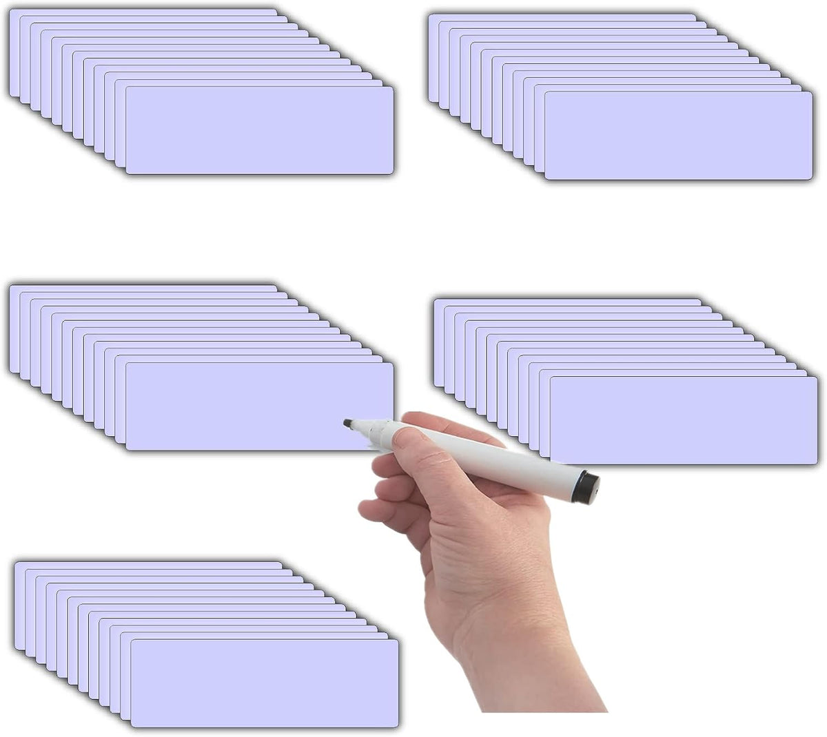 STTMGN Dry Erase Magnetic Labels (1x3,Pack of 60),Write On Magnets Sticker,Real Waterproof/Reusable for Classroom&Office&Cabinet&whiteboard&Fridge&More (Multicolor)