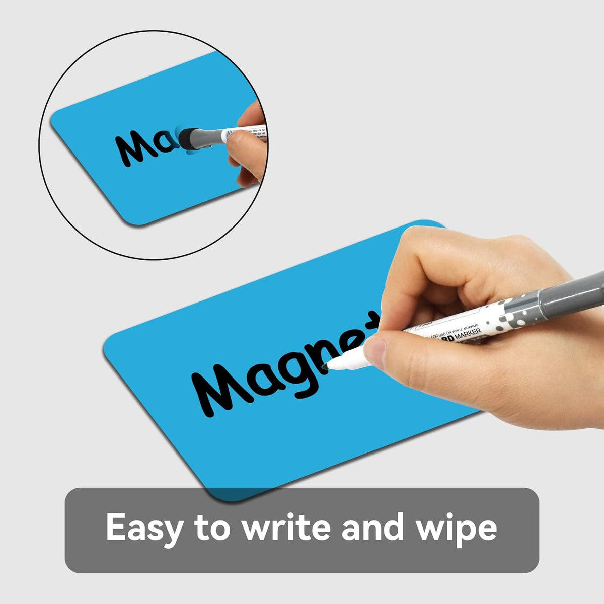 STTMGN Dry Erase Magnetic Labels (1x3,Pack of 60),Write On Magnets Sticker,Real Waterproof/Reusable for Classroom&Office&Cabinet&whiteboard&Fridge&More (Multicolor)