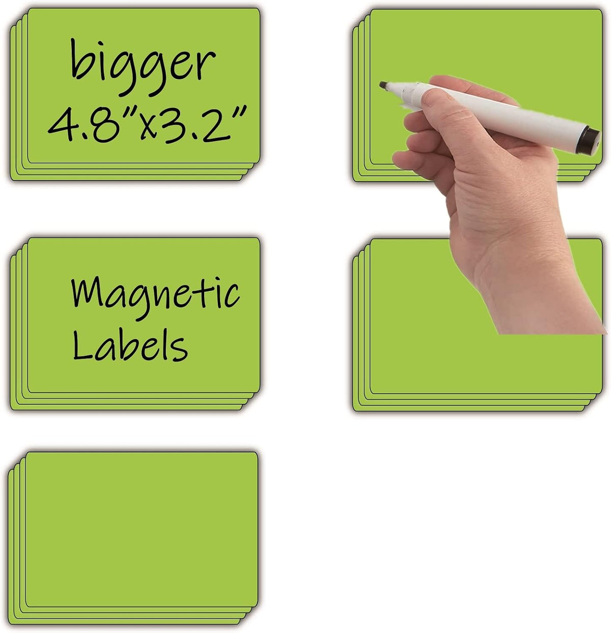 STTMGN Dry Erase Magnetic Labels (1x3,Pack of 60),Write On Magnets Sticker,Real Waterproof/Reusable for Classroom&Office&Cabinet&whiteboard&Fridge&More (Multicolor)