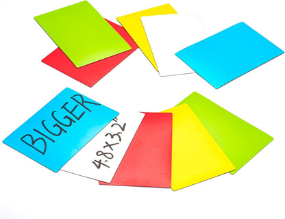 STTMGN Dry Erase Magnetic Labels (1x3,Pack of 60),Write On Magnets Sticker,Real Waterproof/Reusable for Classroom&Office&Cabinet&whiteboard&Fridge&More (Multicolor)