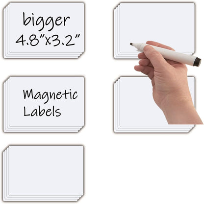 STTMGN Dry Erase Magnetic Labels (1x3,Pack of 60),Write On Magnets Sticker,Real Waterproof/Reusable for Classroom&Office&Cabinet&whiteboard&Fridge&More (Multicolor)