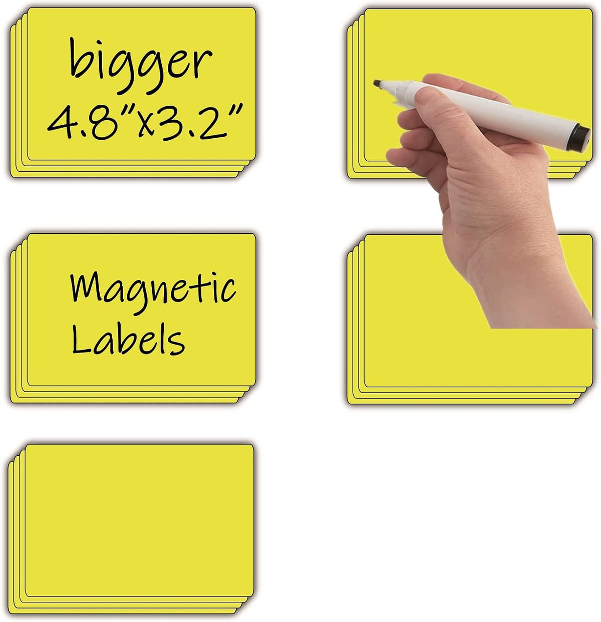 STTMGN Dry Erase Magnetic Labels (1x3,Pack of 60),Write On Magnets Sticker,Real Waterproof/Reusable for Classroom&Office&Cabinet&whiteboard&Fridge&More (Multicolor)