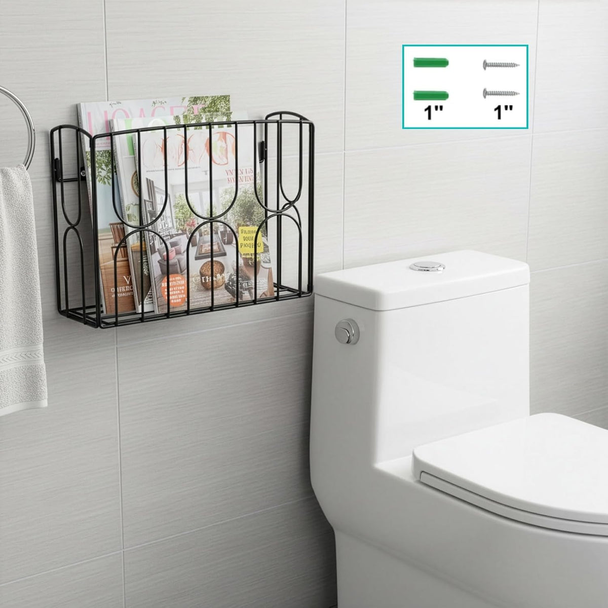 Kitchen Wrap Organizer Rack Wall Mount, Cabinet Door Storage Basket, Sturdy Metal Aluminum Foil Holder for Sandwich Bag, Wax Paper, Plastic Wrap, Food Bag, Cutting Boards, Black