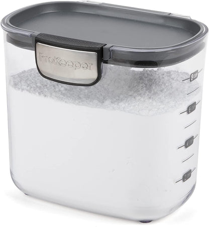 ProKeeper+ Clear Plastic Airtight Food Baker's Kitchen Storage Organization Container Canister Set with Magnetic Accessories, 2- Piece Set (Grain 2.5-Quart)