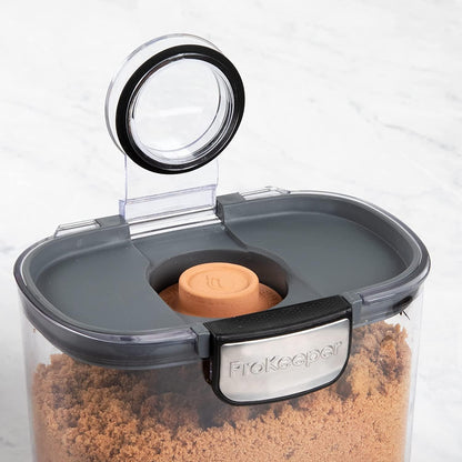 ProKeeper+ Clear Plastic Airtight Food Baker's Kitchen Storage Organization Container Canister Set with Magnetic Accessories, 2- Piece Set (Grain 2.5-Quart)