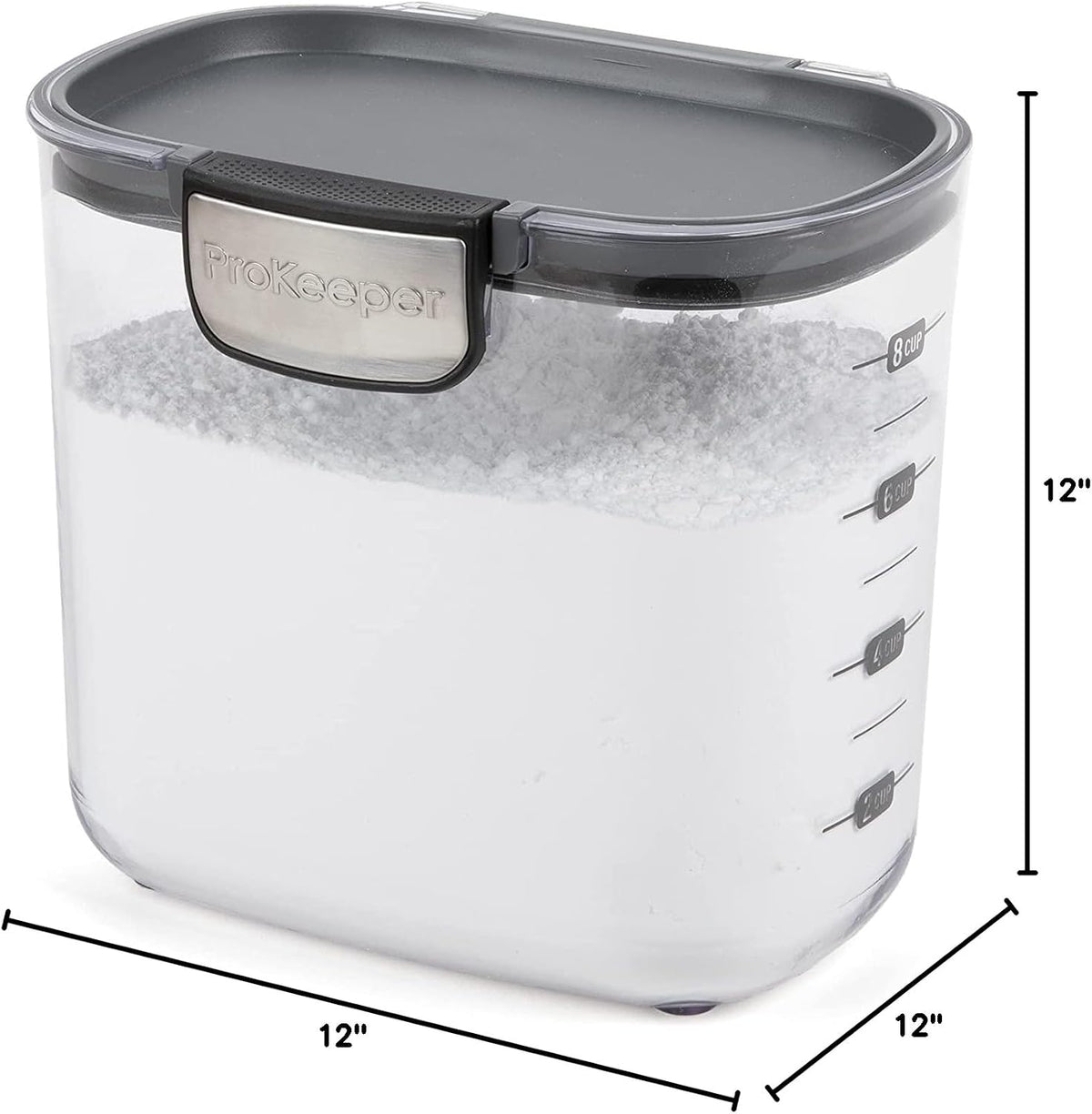 ProKeeper+ Clear Plastic Airtight Food Baker's Kitchen Storage Organization Container Canister Set with Magnetic Accessories, 2- Piece Set (Grain 2.5-Quart)